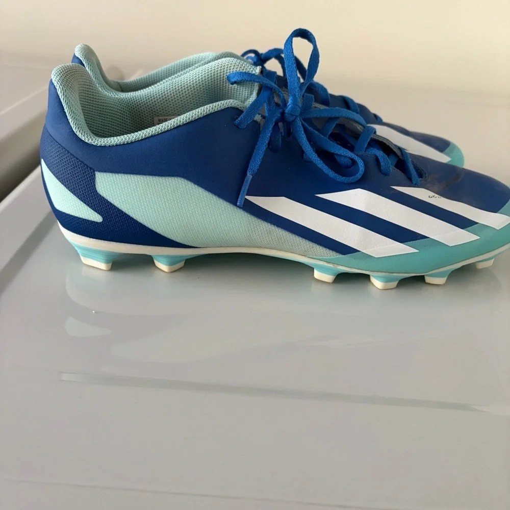 Adidas X Crazyfast 4 .FXG Cleats Men's Soccer Shoes Size 13 White Blue